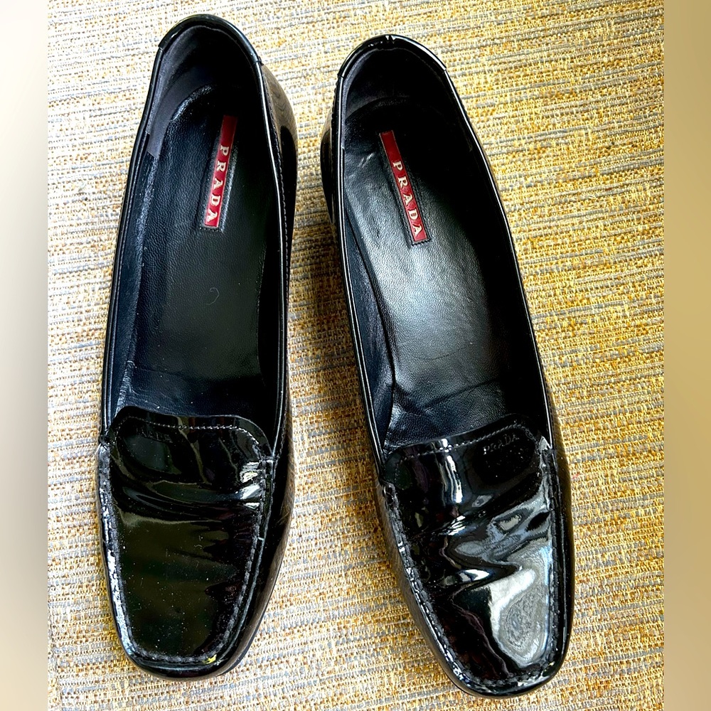 Prada Black Patent Leather Loafers